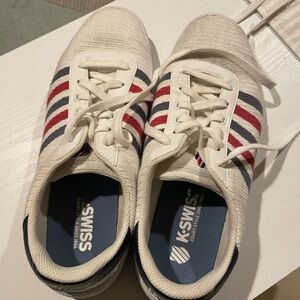 K-Swiss Men's White and Red Sneakers